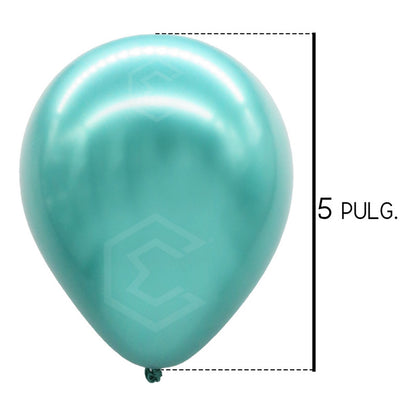 Bolsa 100 Globos Verde Claro Metalizado #5 Fiesta Boda Latex Verde Claro Metalizado