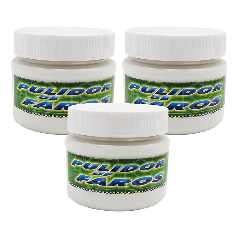 3 Pulidor Para Restaurar Faros Calaveras Gran Acabado 150gr Blanco