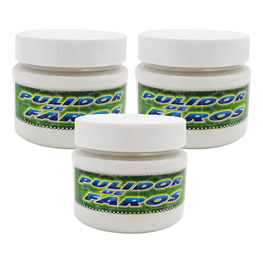 3 Pulidor Para Restaurar Faros Calaveras Gran Acabado 150gr Blanco