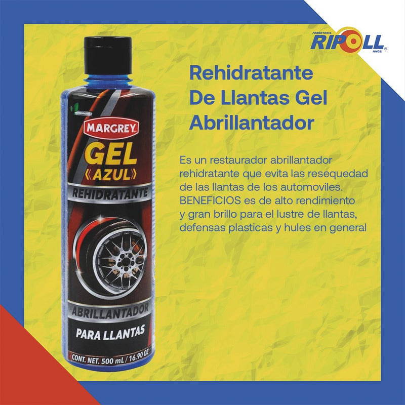 Abrillantador Margrey Para Llantas Gel Azul 500 Ml