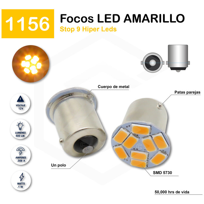 4 Focos 9 Led 1157 1034 1156 1141 Direccional Reversa Stop