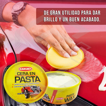Cera Para Carro En Pasta Automotriz Margrey 355 Ml Carnauba
