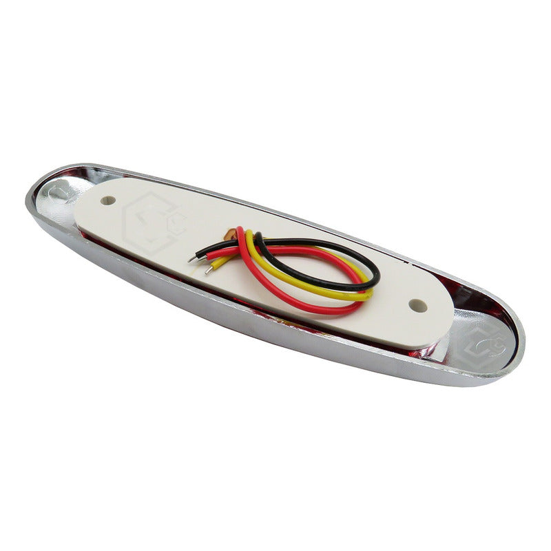 10 Plafón Lateral 12 Led Tipo Peterbilt Fijo Estrobo Cromado