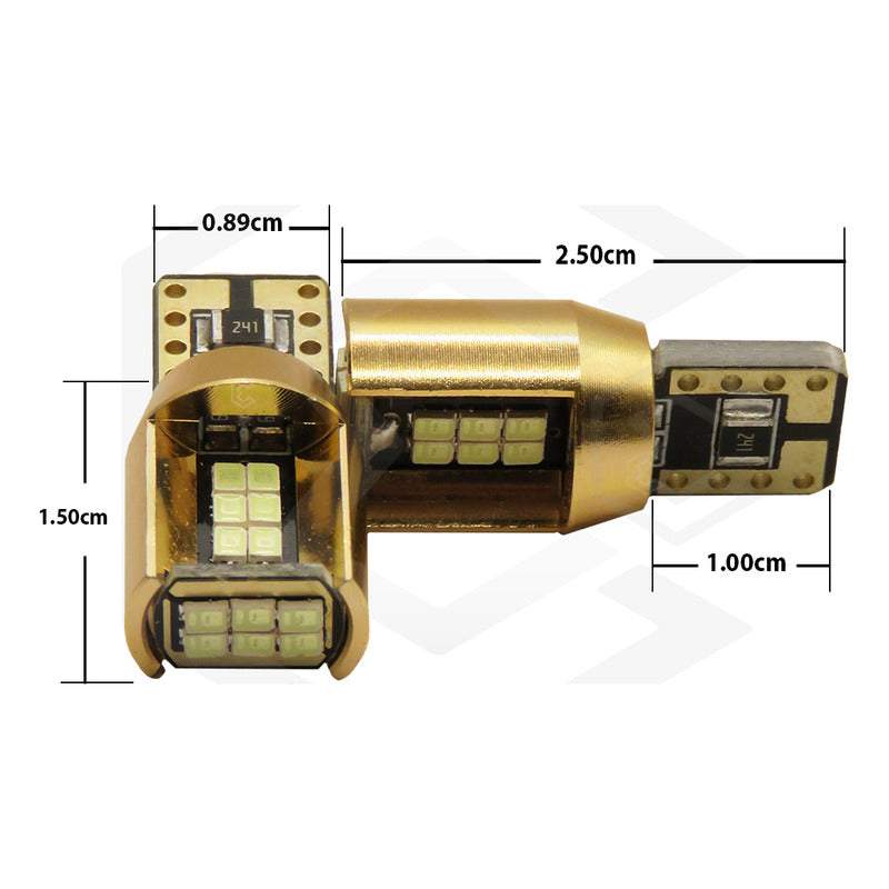 Kit De 10 Focos De Pellizco T10 18 Leds Canbus Aluminio 12v