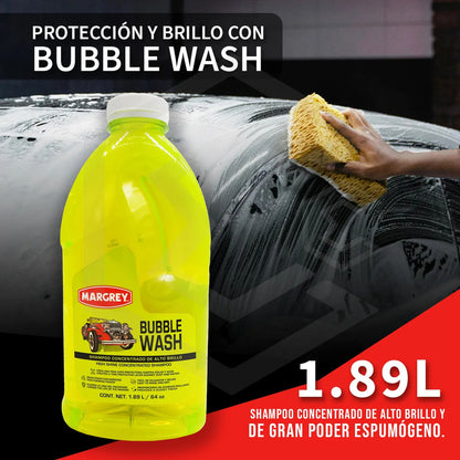 2 Shampoo Concentrado Alto Brillo Espuma Bubble Wash Margrey