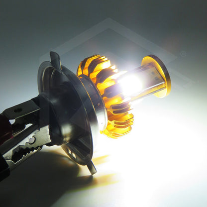 Foco De Carro/moto H4 2 Polos Ba20d Con Luz Led 4 Caras 15w
