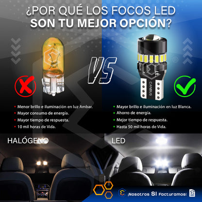 Par De Focos De Pellizco 19 Leds T10 Canbus Lupa 2.4w 700lm