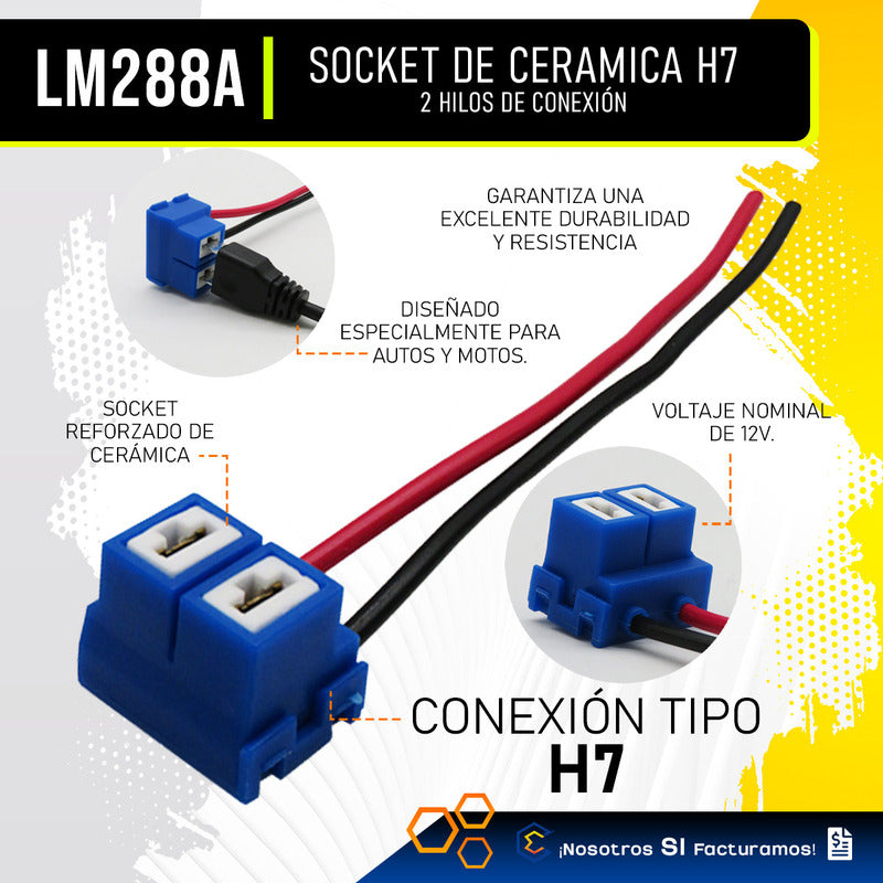 Soquet H7 Cerámica Para Auto Enchufe Conector 1pieza Calidad