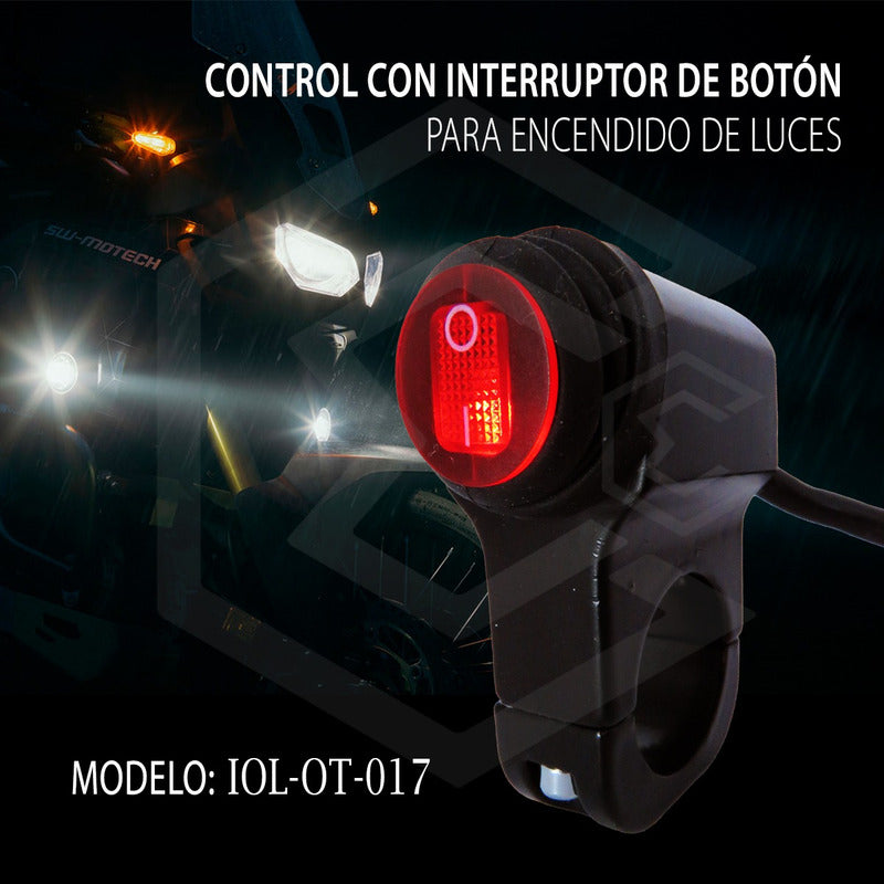 Switch Para Moto Interruptor Universal Luces Un Paso Con Luz