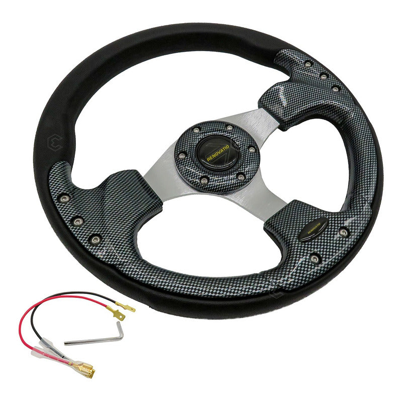 Volante Deportivo Universal De Metal Con 8 Pernos 320mm