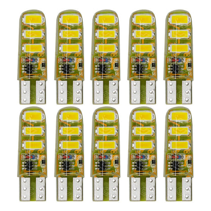 Kit 10 Focos De Pellizco 6 Leds Smd T10 Gel Luz Estrobo 12v