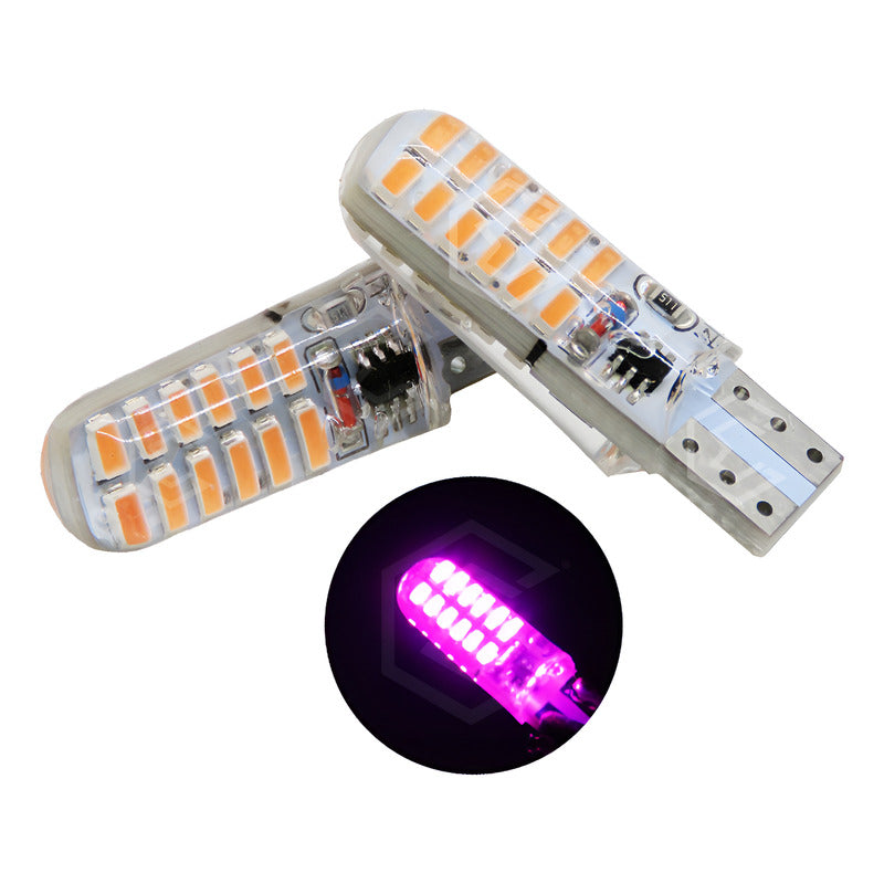 Par De Focos De Pellizco 24 Leds Smd T10 Gel Luz Estrobo 12v
