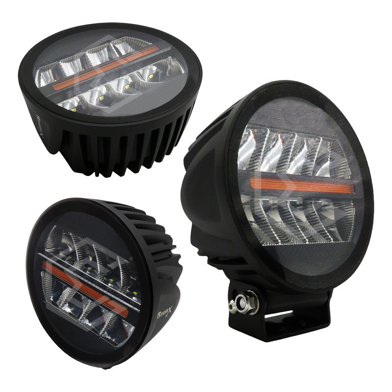 Par Faros Redondo 8 Leds Bicolor Rzr Can Am Atv 35.5w 12-24v