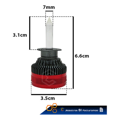 2 Focos Led H1 Cuarzo Ventilador Alta Baja 15,000lm 12-24v H1