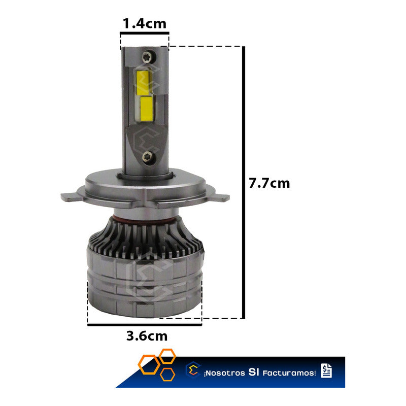 2 Focos 24led Csp Ambar H4 M65s Ventilador Alta Y Baja 51.9w H4 Ambar