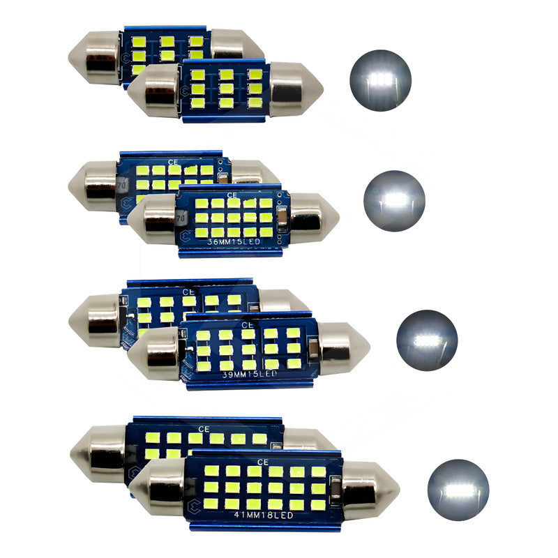 Par De Focos Luz Interior 18 Leds Canbus 31mm 36mm 39mm 41mm
