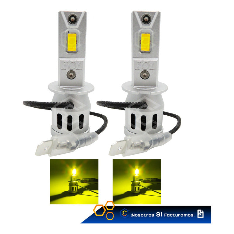Kit Focos 12 Led Csp Ambar H3 Ventilador Alta O Baja 4,200lm H3 Ambar