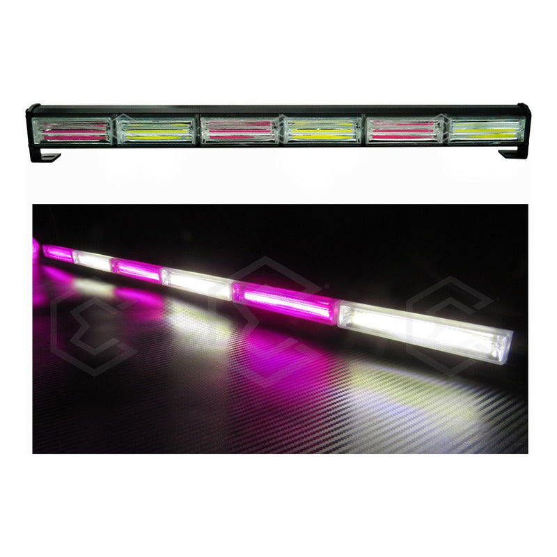 Barra Torreta Led Cob 6 Módulos Estrobo Código 16 Funciones