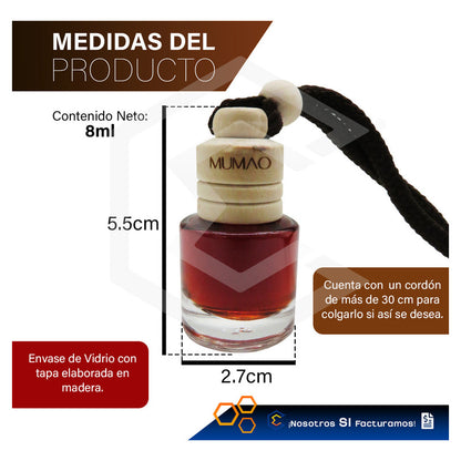 2 Aromatizante Colgante Botella 8ml Auto Casa Ambiente Mumao