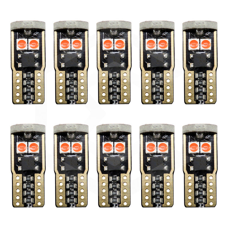 Kit 10 Foco Pellizco T10 Canbus W5w 194 168 2825  No Error 9