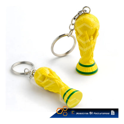 1 Llavero Trofeo Dorado Futbol Copa Mundial 2026 3d Petg Dorado