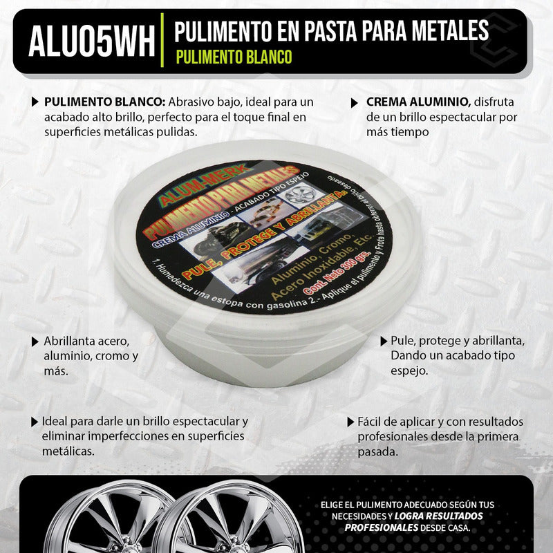 Pulimento Para Metales Aluminio Cromo Acero Acabado Espejo