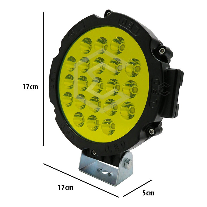 Faro Cree Redondo Universal 21 Led Blanco/ambar Fijo 7'' 24v
