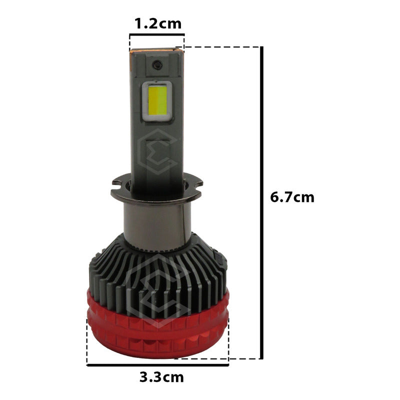 2 Focos H3 12 Leds Csp Bicolor Ventilador Alta Baja 14000lm H3