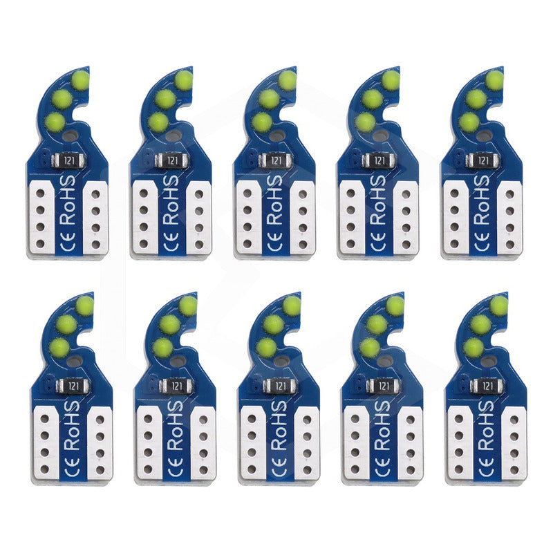 Kit De 10 Focos De Pellizco T10 6  Leds Cob Alta Potencia