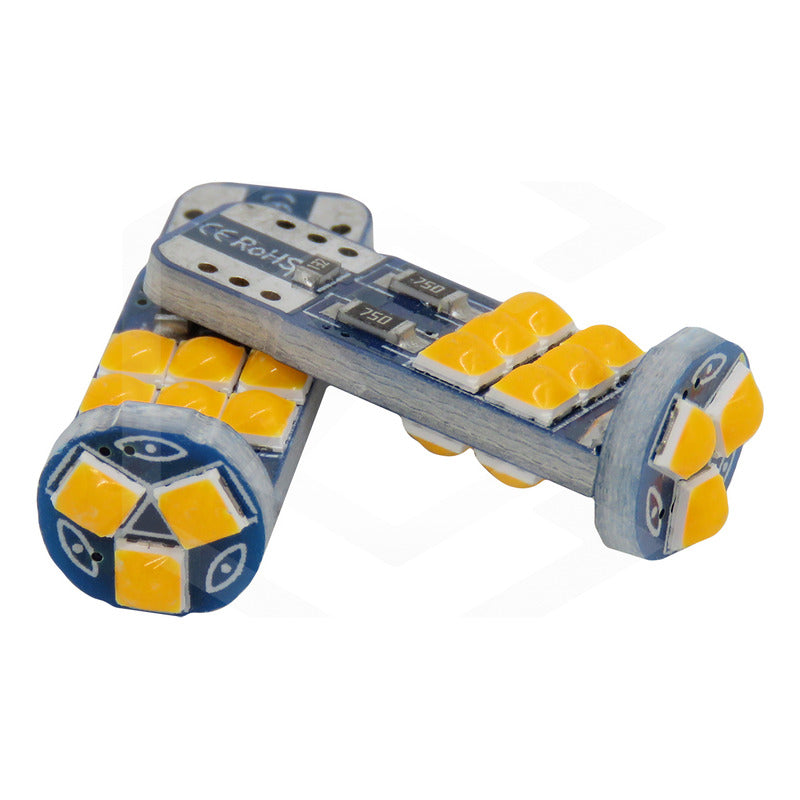 Par Foco Pellizco T10 15leds Burbuja Canbus Doble Polaridad