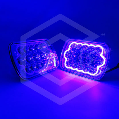 Par Unidad 5x7 108 Led Blanco Aro De Angel Alta/baja 12/24v