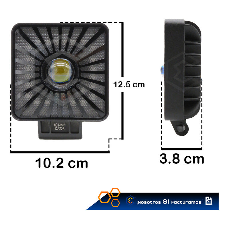 Par De Faros 198 Leds Cuadrado Multicolor Fijo Estrobo 9-60v