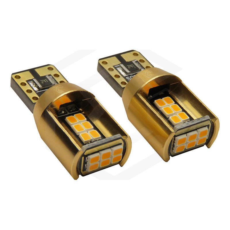 Par De Focos De Pellizco T10 18 Leds Canbus Aluminio 12v