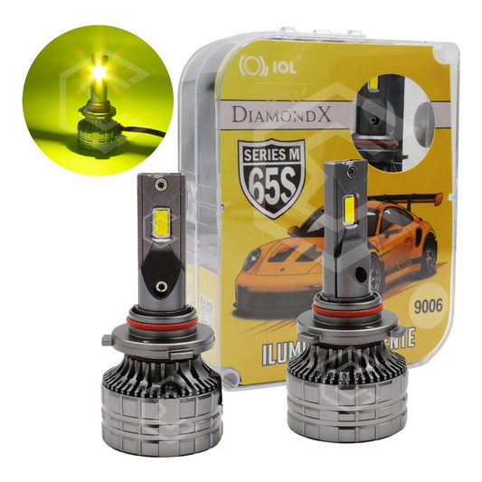 2 Focos 12led Csp Ambar 9006 M65s Ventilador Alta Baja 38.1w 9006 Ambar