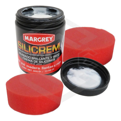 5abrillantador Para Llantas Y Plásticos Con Esponja Silicrem Blanco