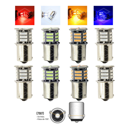Par Focos 21 Leds 7507 Cuarto Direccional Pata V Estrobo 12v