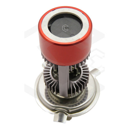 Foco Moto H4 Con Ojo Angel 12 Leds Csp Ba20d Con Ventilador