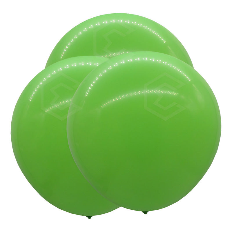 Bolsa 3 Globos Verde Limón Brillosos #36 Fiestas Bodas Latex Verde Limón Brilloso