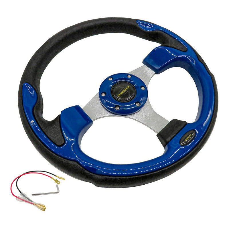 Volante Deportivo Universal De Metal Con Acabado Gloss 32cm