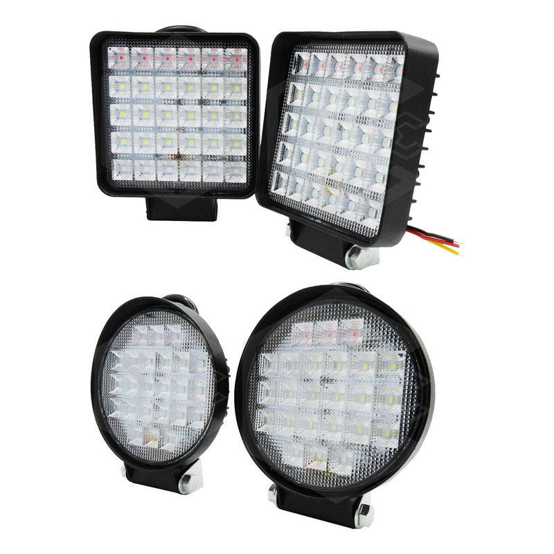 Par De Faros 30 Leds 9-30vluz Blanca/rojo/azul 6 Funciones T