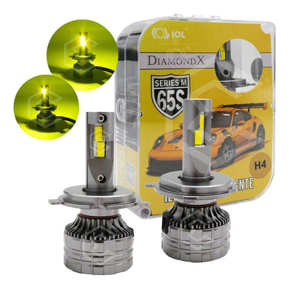 2 Focos 24led Csp Ambar H4 M65s Ventilador Alta Y Baja 51.9w H4 Ambar