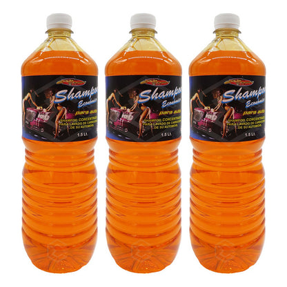3 Shampoo Espumoso Auto Concentrado Acabado Brillante 1.5lts