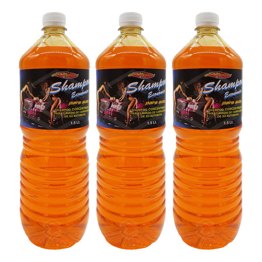 3 Shampoo Espumoso Auto Concentrado Acabado Brillante 1.5lts