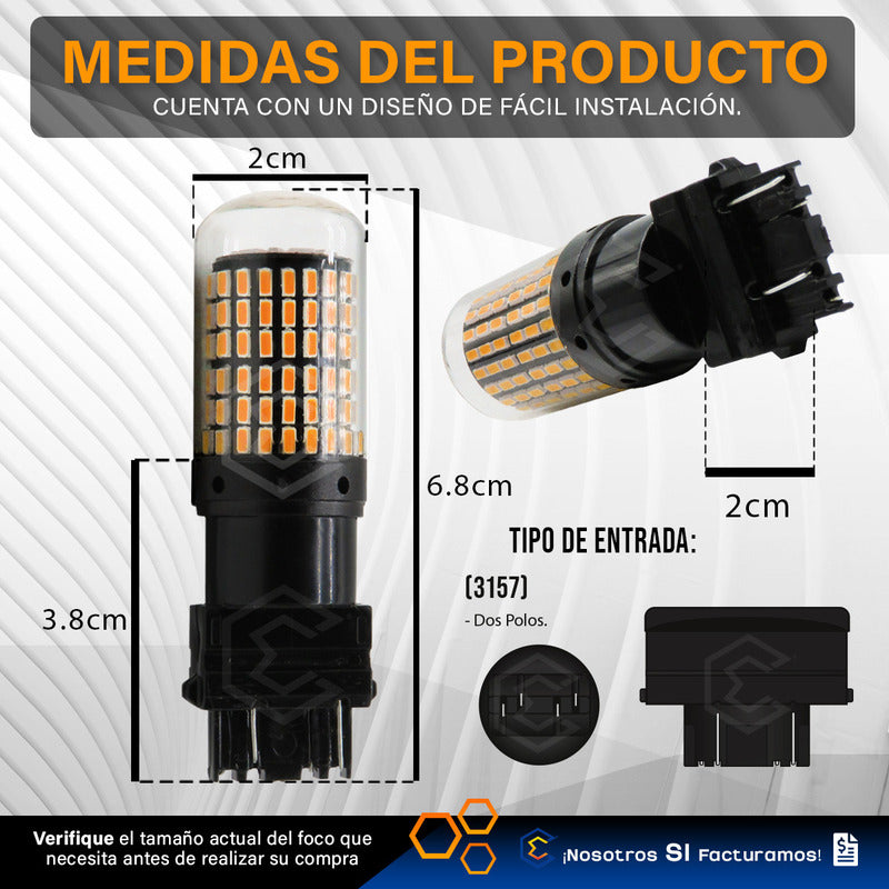 Par Focos 3157 3156 144 Leds Canbus Cristal Cuartos Stop 12v