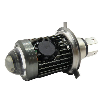 Foco Moto H4 Lupa Con Ventilador Ba20d Bicolor 6 Leds Csp