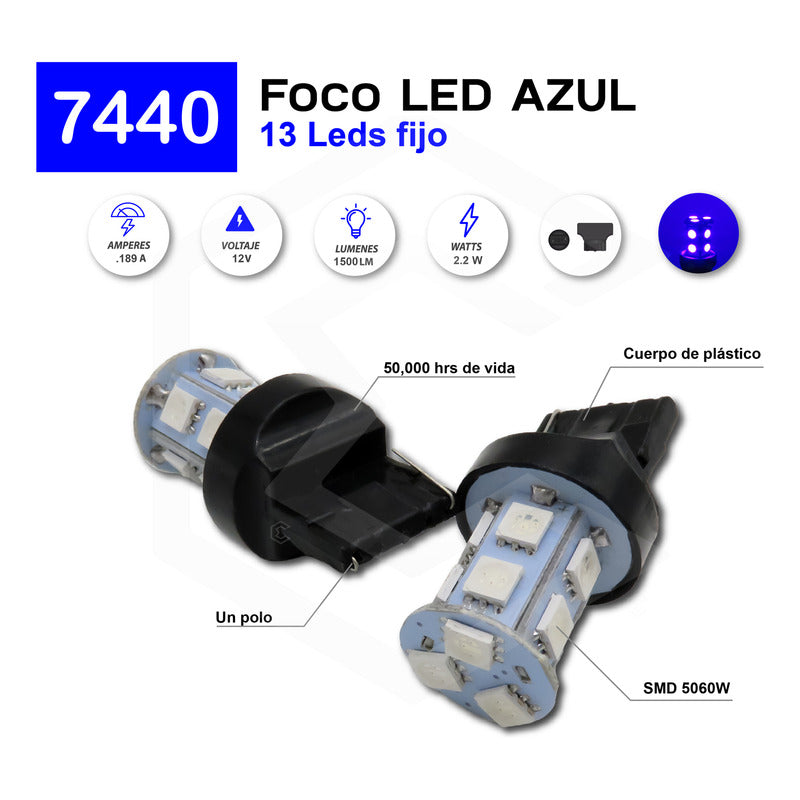 2 Focos 1157 1156 1176 3157 7440 7443 13 Leds Fijo Par Focos