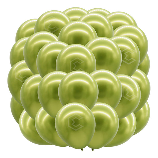 Bolsa 50 Globos Verde Claro Metalico #10 Fiestas Bodas Latex Verde Claro Metalico