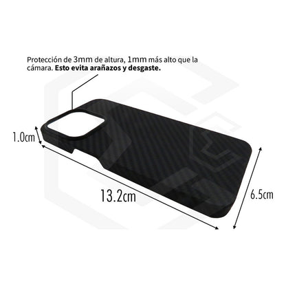 Funda Case De iPhone 13-14 Fibra De Carbono 100% Real