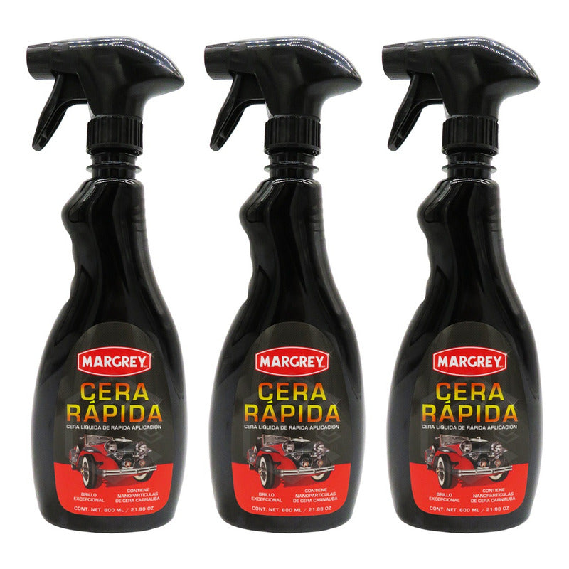 3cera Express Auto Lavado En Seco Con Carnauba 600ml Margrey