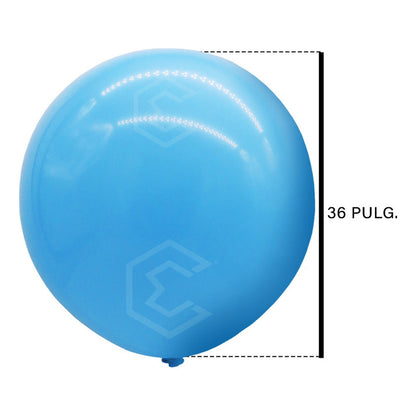 Bolsa 3 Globos Azul Claro Brillosos #36 Fiestas Bodas Latex Azul Claro Brilloso